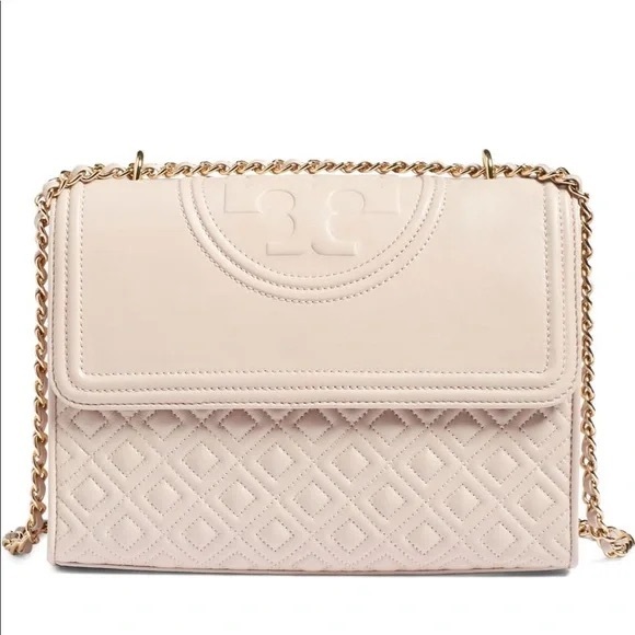 Tory Burch Handbags - Tory Burch Fleming Convertible Cream Blush Quilted Leather Chain Shoulder Bag
